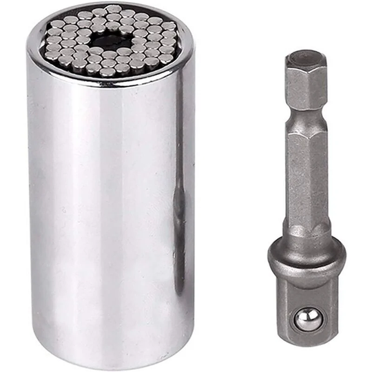 Sun Flowergb - 1x Socket Wrench, 7-19mm Universal Self-Adjusting Socket Multifunctional Repair Hand Tool with Drill Adapter, for Automotive