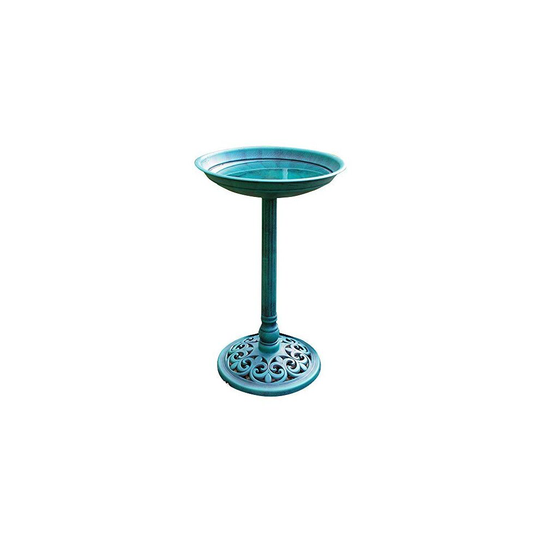 Traditional Decorative Green Free Standing Bird Bath/Bird Feeder