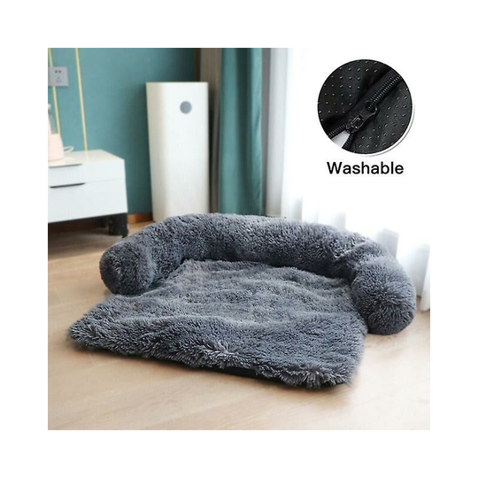 Woosien - Large dogs sofa bed pet dog bed sofa for dog pet calming bed warm nest washable soft furniture protector mat cat blanket SDark gray-zip