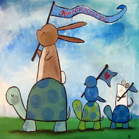 'Turtle Parade' by Andrea Doss Art Print Wrapped on Canvas