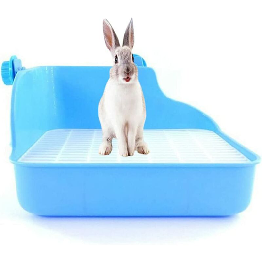 Pet Toilet Litter Box Toilet House Corner Litter Box Rabbit Litter Box Toilet Pet Toilet (Blue)