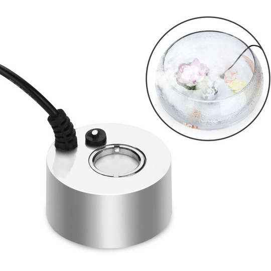 24V Metal Ultrasonic Mist Maker Fogger for Pond, Aquarium, Garden, Halloween eu Plug (Silver)