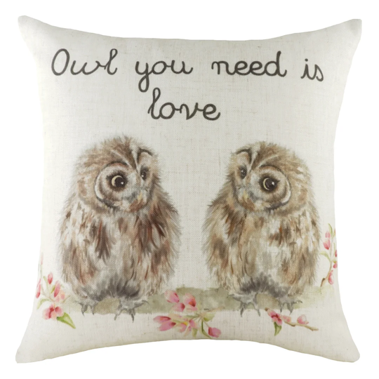 Aleksei Hedgerow Owls Cushion Cover