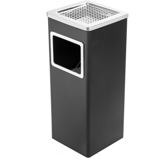 Primematik - Rectangular standing bin with ashtray black colour