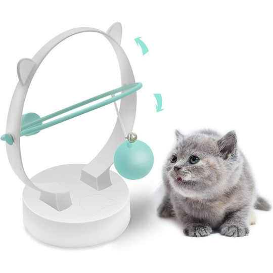 Interactive Indoor Cat Toys - Automatic Kinetic Swing - Electronic Toys - Feather Attachments - Cat Toy (Green)