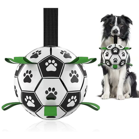 Dog Toys Soccer Ball With Grab Tabs Interactive Dog Toys For Tug Of War Thsinde