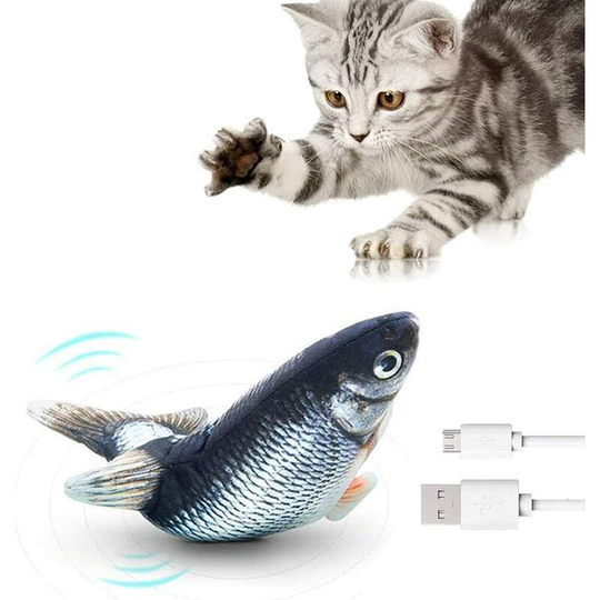 Fish Toys for Cats, 30cm Electronic Automatic Vibrating Toys Dancing Moves, Catnip Toys, Chew Toys, Realistic Interactive Fish Toys for Cats (usb