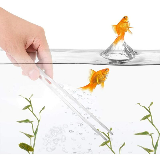 Aougo - Aquarium Tweezers 27cm Straight Curved Stainless Steel Tweezers Feeding Forceps Aquascaping Tools for Fish Tank Aquatic Plants Reptile