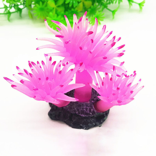Anemone Ornament, Detailed aquarium Ornament, Creates a Glowing Effect, pink