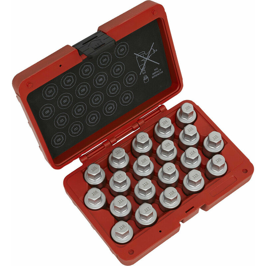 Loops - 20pc a Locking Wheel Nut Key Set - dealers & repair centres only - For Vauxhall