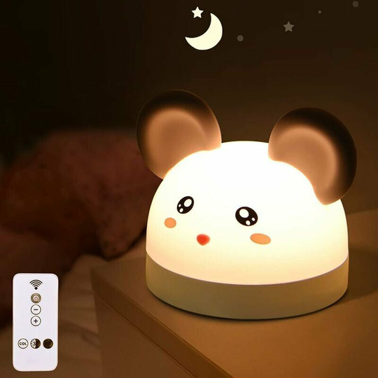 Naxunnn - Kids' night light 3-in-1 alarm clock and night light 7 colors lad led Mouse Silicone Clock In Silicone Luminosity Adjustable with
