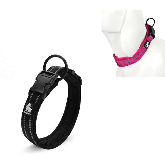 Dog Collar, Classic Collar with Soft Breathable Mesh Padded for Small Dogs -black,L - Thsinde