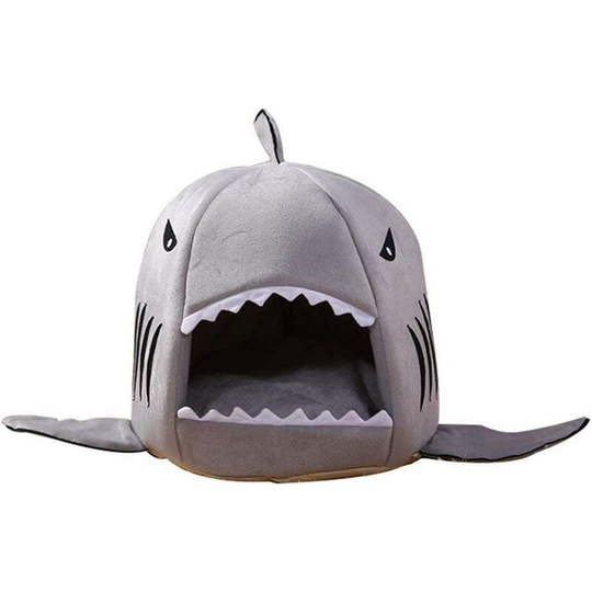 Gdrhvfd - Soft Shark Bed for Dog or Cat - Warm Shark Pillow - Soft Sleeping Bag - Gray s