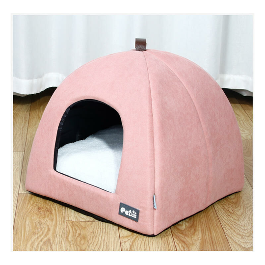 Soft Cave Cat Bed - Washable Medium Cat House with Removable and Removable Cushion, Beds for Small Dogs 40x40x38cm, pink