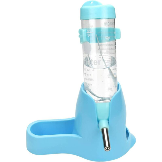 Einemgeld - Hamster Water Bottle for Guinea Pigs Small Animals with Stand Holder- Hanging no drip for Cage Aquarium (125ml)