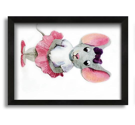 Ballerina Mouse 1 - Picture Frame Painting on Canvas