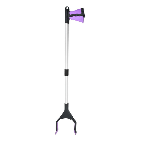 Aougo - Collapsible Scavenger Tongs, 82cm Extra Long Grasping Tongs for the Elderly, Lightweight and Convenient for Picking Up Trash (Purple)