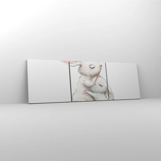 Rabbit Hare Children's - 3 Piece Wrapped Canvas Panoramic Painting