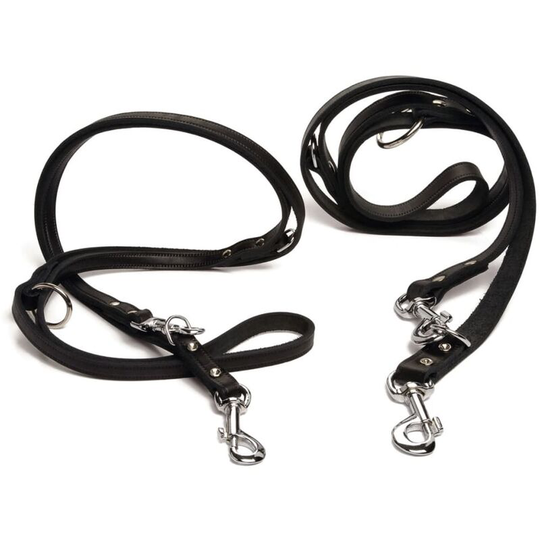 Beeztees - Training Leash Leather Black 200x1.2 cm 736391 Black