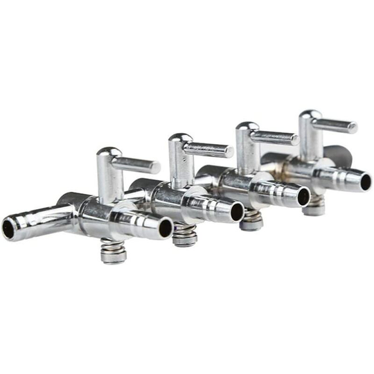 Way Outlet Air Flow Control Diverter Valve Copper Chrome Dispenser Aquarium Fish Tank Separator Pump Accessories, 5mm Tube Diameter