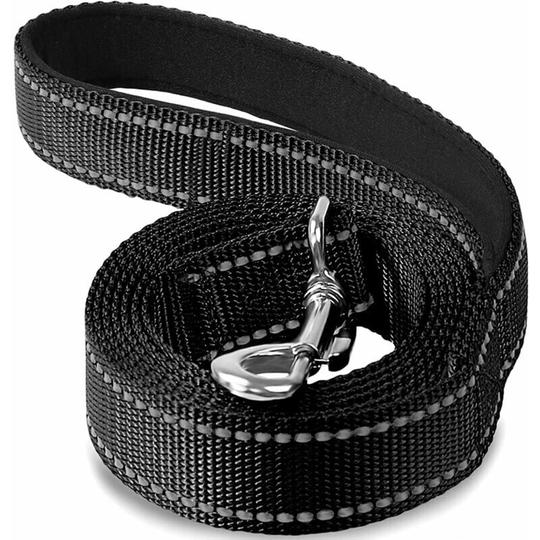 Heavy Duty Reflective Dog Leash, with Padded Handle, 1.2m, Black -