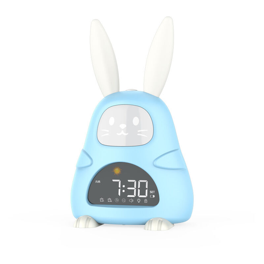 Wireless Educational Children's Alarm Clock Rabbit Educational Night Light Adjustable Brightness Light for Day Night Boy Girl