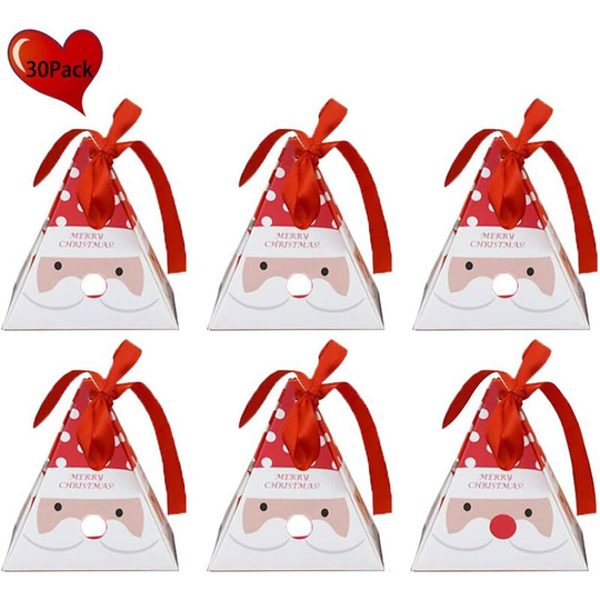 Heguyey - Decorative Favor Boxes, 30 Pack Candy Boxes Cake Cookie Treats Candy Gift Wrapping Boxes for Christmas Birthday Holiday Wedding 8x8x9cm
