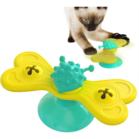 Cat Toys,Best Kitten Interactive Toy for Indoor Bored Cats Seller,Butterfly Windmill with Suction Cup Catnip Balls Kitty Birthday Gift