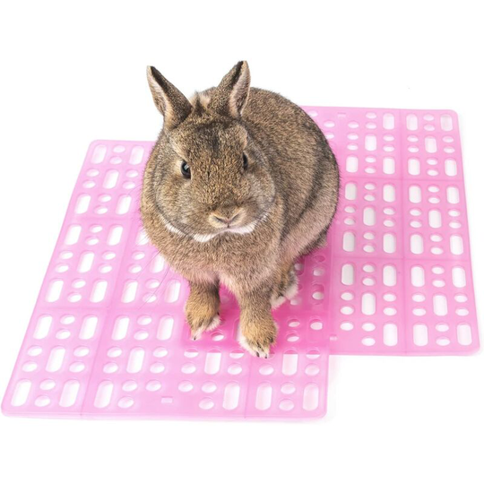 Set of 2 Rabbit Cage Legs with 4 Fixed Tabs (Pink)