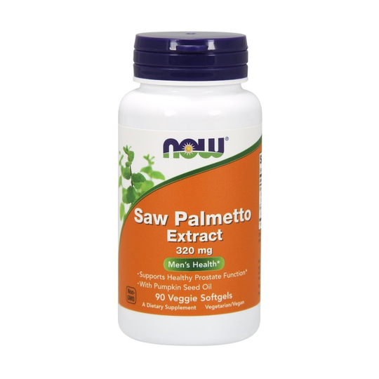 NOW Foods Saw Palmetto Extract with Pumpkin Seed Oil, 320mg - 90 veggie softgels