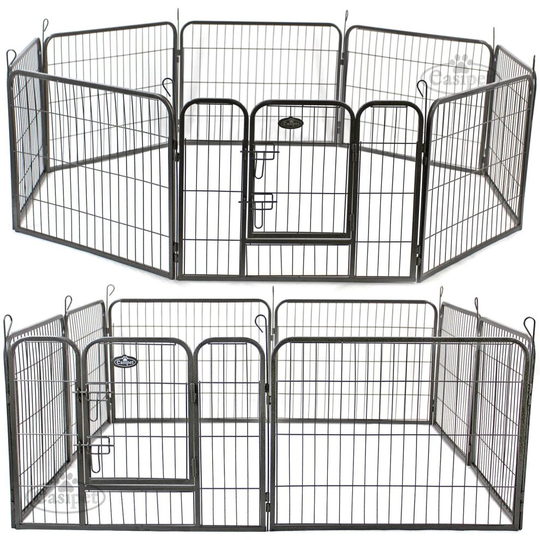 Heavy Duty 8 Panel Pet Playpen Metal Cage - Small 74153