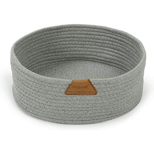 Einemgeld - Round Cat Nest Basket Basket Bed Nest Hideout Cat Cushion Design Gray Interior Soft Cozy Cotton Soft Fabric Comfortable Warm Washable