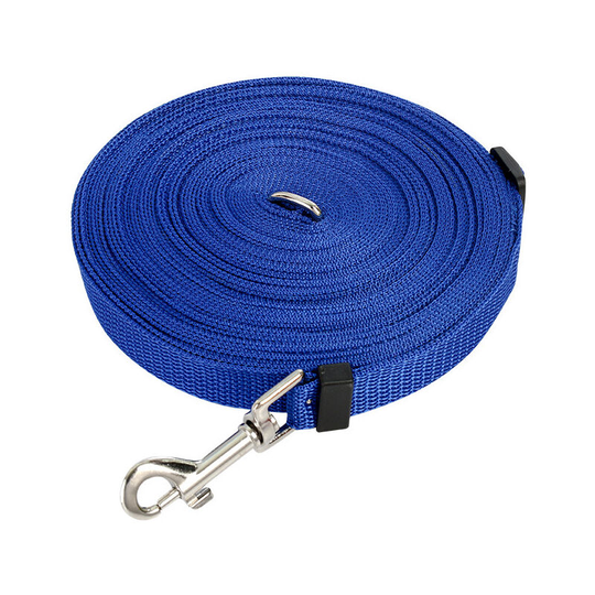 Training Lead for Dogs & Puppy 10m Long Line Leash for Pet Training Recall Obedience and Tracking (Blue)