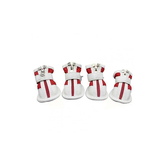 Woosien - Dog shoes pet puppy teddy mesh zipper sneakers breathable magic tape closure cat dog shoes dog supplies 2021 03Red