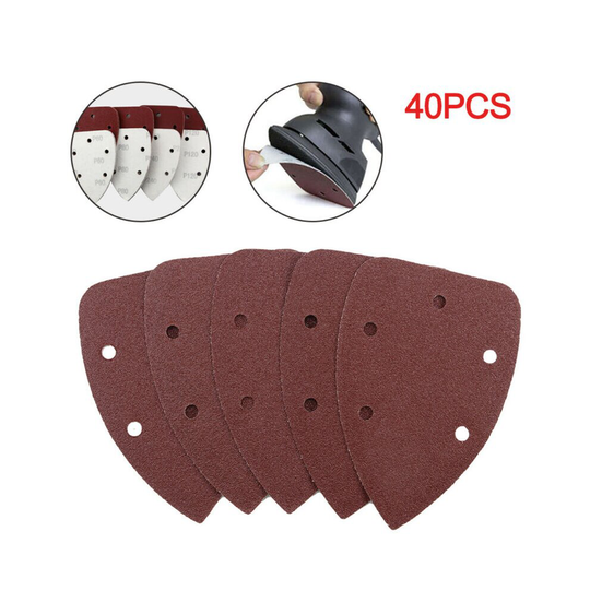40pcs 140mm 10 x 60 80 120 240 Grit MOUSE SANDER PADS SANDING SHEETS
