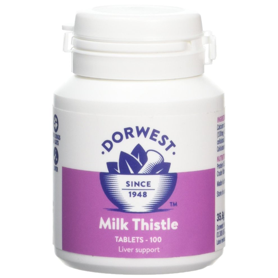 Dorwest Herbs Milk Thistle Tablets for Dogs and Cats 100 Tablets