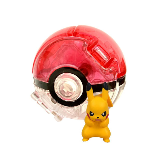 (Pikachu 6) Pokemon Poke Ball Action Figure Model Toys Pikachu Charmander Litten Rockruff