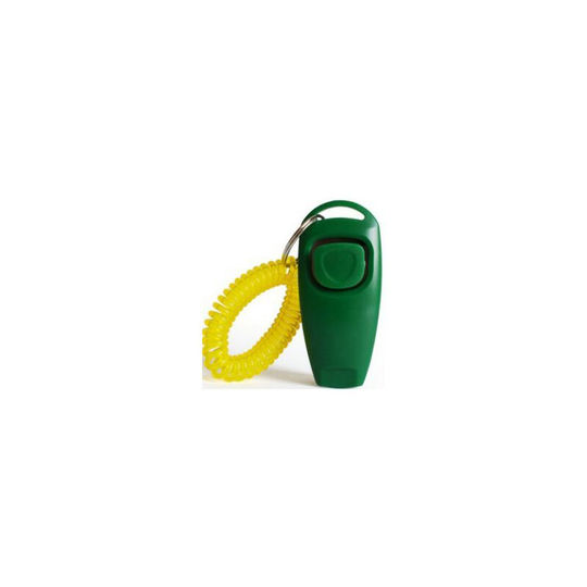 Soekavia - 2 In 1 Pet Clicker Dog Training Whistle Answer Card Pet Dog Trainer Assistive Guide With Key Ring Dog Pet Supplies-F