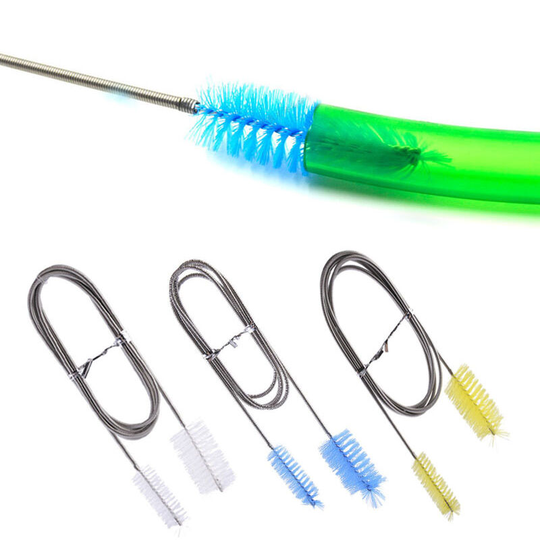 Betterlifegb - BR-Life 3 Pieces,Aquarium Cleaning Brush,Double Flexible Aquarium Cleaning Brush,Hose Brushes Aquarium Fish Tank Filter,Stainless