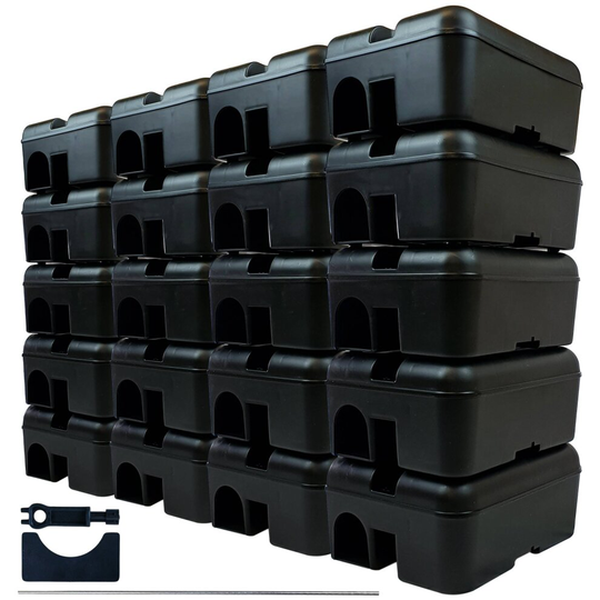 (Pack of 20) Roshield External Tamper-Proof Bait Stations for Rodent Control