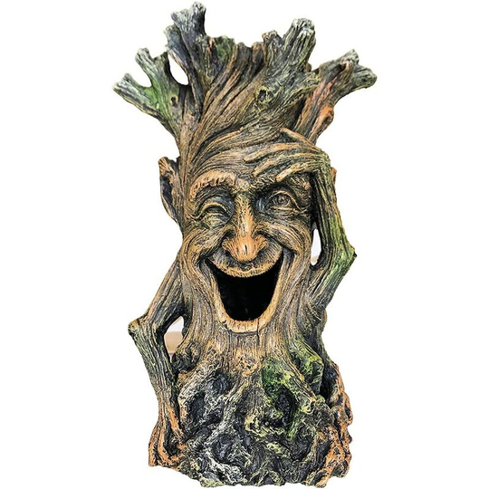 Decorative Aquarium Statue - Realistic Wood Sculpture - Fish Can Swim Through Trunk Hole