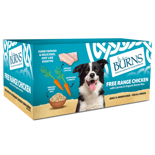 Burns Wet Dog Food Saver Pack 24 x 395g - FREE Range Chicken with Carrots & Organic Brown Rice