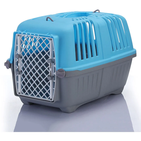 Pet Airline Check-in Travel Crate Outdoor Dog Crate 360 Degree Ventilation 18inch Blue small size