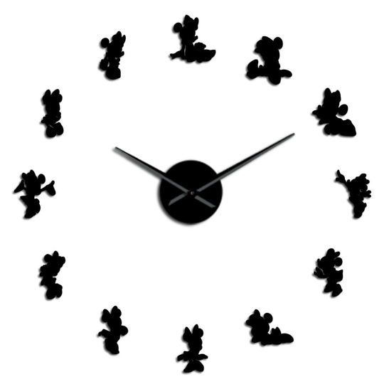 (black, 47 inch) Cartoon Mouse DIY Giant Wall Clock