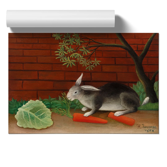 The Rabbit's Meal by Henri Rousseau - Unframed Painting