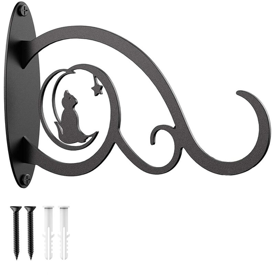 1Pc Plant Suspension Bracket Wall Hook for Hanging Bird Feeder Lantern Wind Chime String Light,model:Black