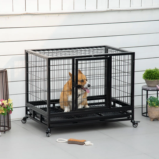 Pawhut Dog Cage with Wheels
