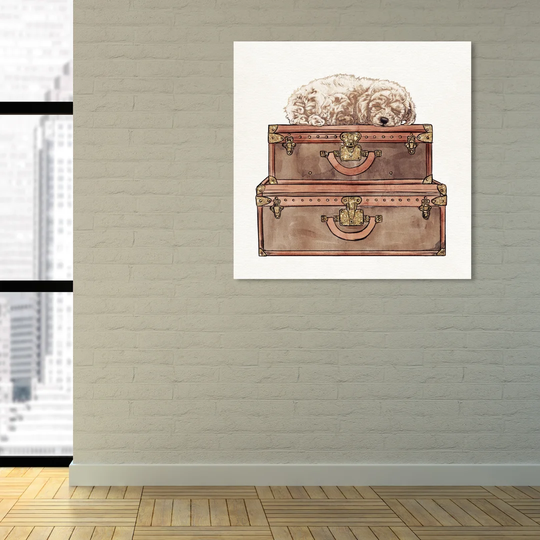 'Luxury Sleepy Puppy' Graphic Art on Wrapped Canvas