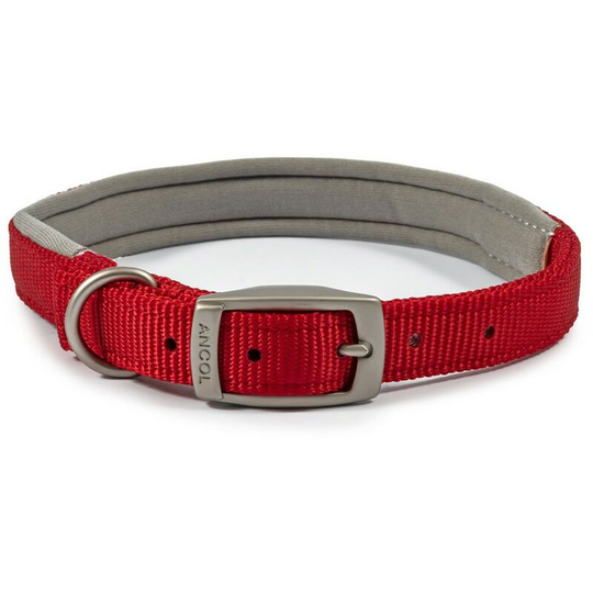Viva Padded Dog Collar (6 - Neckline: 45cm-54cm) (Red) - Red - Ancol