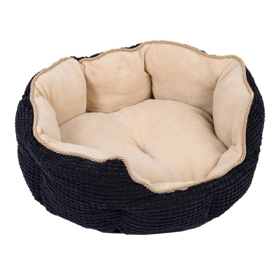 Cozy Kingdom Snuggle Bed - Black / Beige - 60 x 55 x 22 cm (L x W x H)